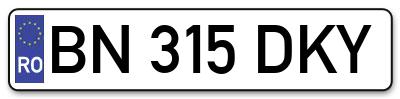 Placuta inmatriculare numar auto  BN-315-DKY, BN 315 DKY, BN315DKY