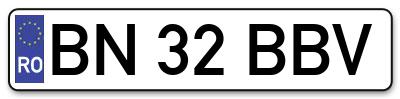 Placuta inmatriculare numar auto  BN-32-BBV, BN 32 BBV, BN32BBV