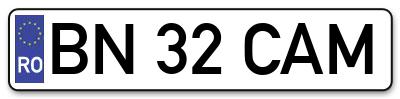 Placuta inmatriculare numar auto  BN-32-CAM, BN 32 CAM, BN32CAM