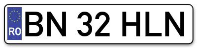 Placuta inmatriculare numar auto  BN-32-HLN, BN 32 HLN, BN32HLN