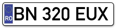 Placuta inmatriculare numar auto  BN-320-EUX, BN 320 EUX, BN320EUX