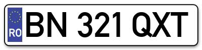 Placuta inmatriculare numar auto  BN-321-QXT, BN 321 QXT, BN321QXT