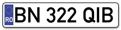 Placuta inmatriculare numar auto  BN-322-QIB, BN 322 QIB, BN322QIB
