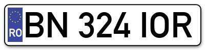Placuta inmatriculare numar auto  BN-324-IOR, BN 324 IOR, BN324IOR