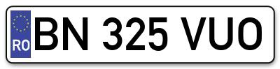 Placuta inmatriculare numar auto  BN-325-VUO, BN 325 VUO, BN325VUO