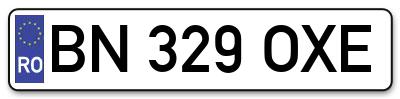Placuta inmatriculare numar auto  BN-329-OXE, BN 329 OXE, BN329OXE