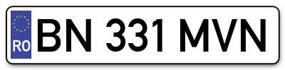 Placuta inmatriculare numar auto  BN-331-MVN, BN 331 MVN, BN331MVN