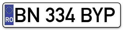 Placuta inmatriculare numar auto  BN-334-BYP, BN 334 BYP, BN334BYP