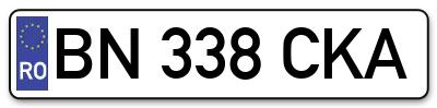 Placuta inmatriculare numar auto  BN-338-CKA, BN 338 CKA, BN338CKA