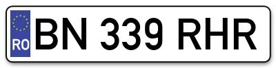 Placuta inmatriculare numar auto  BN-339-RHR, BN 339 RHR, BN339RHR