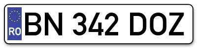 Placuta inmatriculare numar auto  BN-342-DOZ, BN 342 DOZ, BN342DOZ