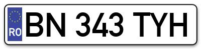 Placuta inmatriculare numar auto  BN-343-TYH, BN 343 TYH, BN343TYH