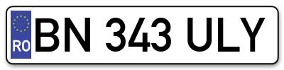Placuta inmatriculare numar auto  BN-343-ULY, BN 343 ULY, BN343ULY