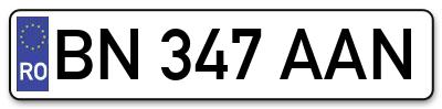 Placuta inmatriculare numar auto  BN-347-AAN, BN 347 AAN, BN347AAN