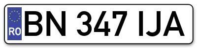 Placuta inmatriculare numar auto  BN-347-IJA, BN 347 IJA, BN347IJA