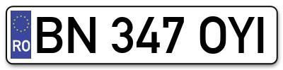 Placuta inmatriculare numar auto  BN-347-OYI, BN 347 OYI, BN347OYI