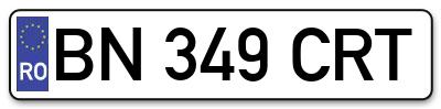 Placuta inmatriculare numar auto  BN-349-CRT, BN 349 CRT, BN349CRT