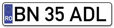 Placuta inmatriculare numar auto  BN-35-ADL, BN 35 ADL, BN35ADL
