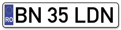 Placuta inmatriculare numar auto  BN-35-LDN, BN 35 LDN, BN35LDN