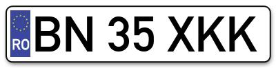 Placuta inmatriculare numar auto  BN-35-XKK, BN 35 XKK, BN35XKK