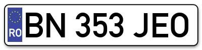 Placuta inmatriculare numar auto  BN-353-JEO, BN 353 JEO, BN353JEO