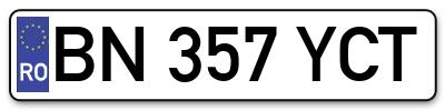 Placuta inmatriculare numar auto  BN-357-YCT, BN 357 YCT, BN357YCT