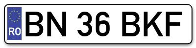 Placuta inmatriculare numar auto  BN-36-BKF, BN 36 BKF, BN36BKF