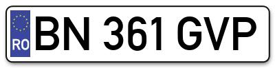 Placuta inmatriculare numar auto  BN-361-GVP, BN 361 GVP, BN361GVP