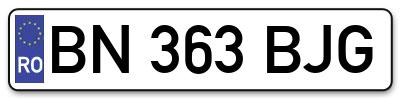 Placuta inmatriculare numar auto  BN-363-BJG, BN 363 BJG, BN363BJG