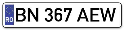 Placuta inmatriculare numar auto  BN-367-AEW, BN 367 AEW, BN367AEW