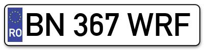 Placuta inmatriculare numar auto  BN-367-WRF, BN 367 WRF, BN367WRF