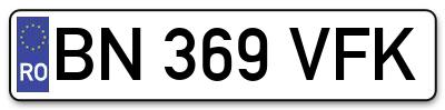 Placuta inmatriculare numar auto  BN-369-VFK, BN 369 VFK, BN369VFK