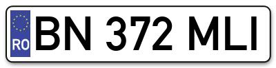 Placuta inmatriculare numar auto  BN-372-MLI, BN 372 MLI, BN372MLI
