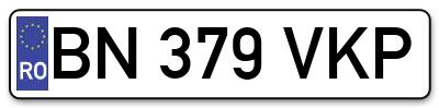 Placuta inmatriculare numar auto  BN-379-VKP, BN 379 VKP, BN379VKP