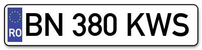 Placuta inmatriculare numar auto  BN-380-KWS, BN 380 KWS, BN380KWS