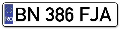 Placuta inmatriculare numar auto  BN-386-FJA, BN 386 FJA, BN386FJA