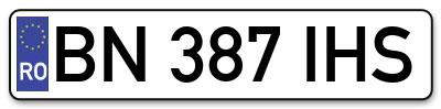 Placuta inmatriculare numar auto  BN-387-IHS, BN 387 IHS, BN387IHS