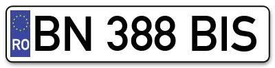 Placuta inmatriculare numar auto  BN-388-BIS, BN 388 BIS, BN388BIS