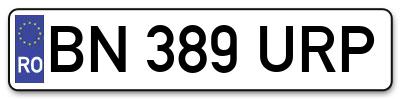 Placuta inmatriculare numar auto  BN-389-URP, BN 389 URP, BN389URP