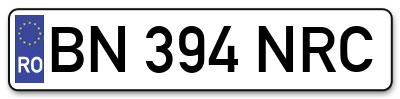 Placuta inmatriculare numar auto  BN-394-NRC, BN 394 NRC, BN394NRC