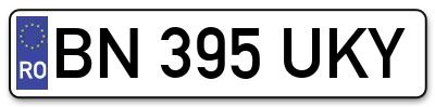 Placuta inmatriculare numar auto  BN-395-UKY, BN 395 UKY, BN395UKY