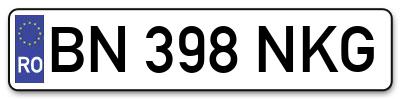Placuta inmatriculare numar auto  BN-398-NKG, BN 398 NKG, BN398NKG