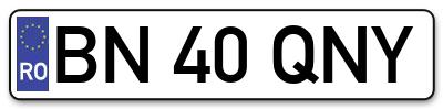 Placuta inmatriculare numar auto  BN-40-QNY, BN 40 QNY, BN40QNY