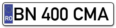 Placuta inmatriculare numar auto  BN-400-CMA, BN 400 CMA, BN400CMA