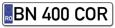 Placuta inmatriculare numar auto  BN-400-COR, BN 400 COR, BN400COR