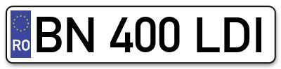 Placuta inmatriculare numar auto  BN-400-LDI, BN 400 LDI, BN400LDI