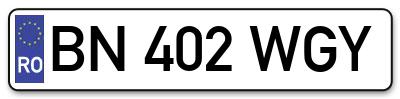 Placuta inmatriculare numar auto  BN-402-WGY, BN 402 WGY, BN402WGY