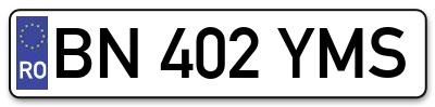 Placuta inmatriculare numar auto  BN-402-YMS, BN 402 YMS, BN402YMS