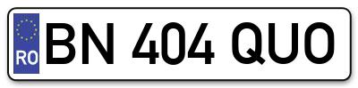 Placuta inmatriculare numar auto  BN-404-QUO, BN 404 QUO, BN404QUO