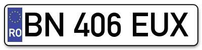 Placuta inmatriculare numar auto  BN-406-EUX, BN 406 EUX, BN406EUX